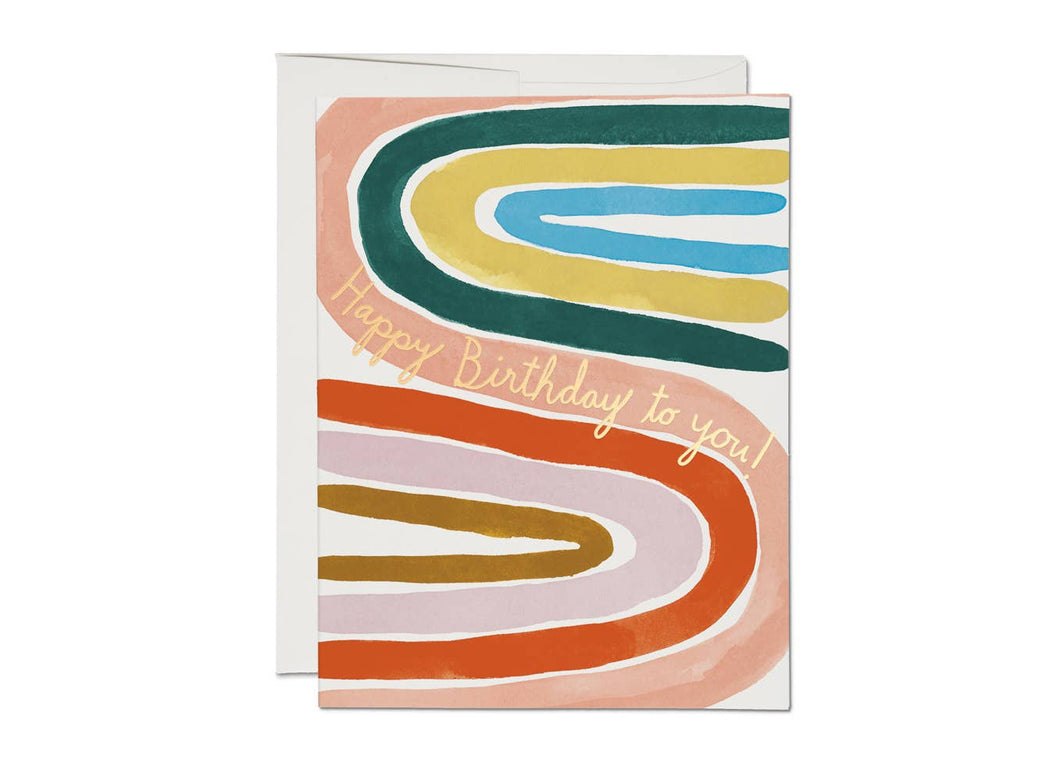Red Cap Cards - Perfect Rainbow birthday greeting card