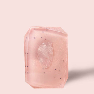 Crystal Bar Soap - Ceramic Rose  - 3oz Natural Crystal Infused Bar Soap