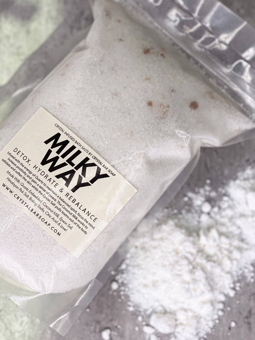 Crystal Bar Soap - Milky Way - 30oz Crystal Infused Bath Salt