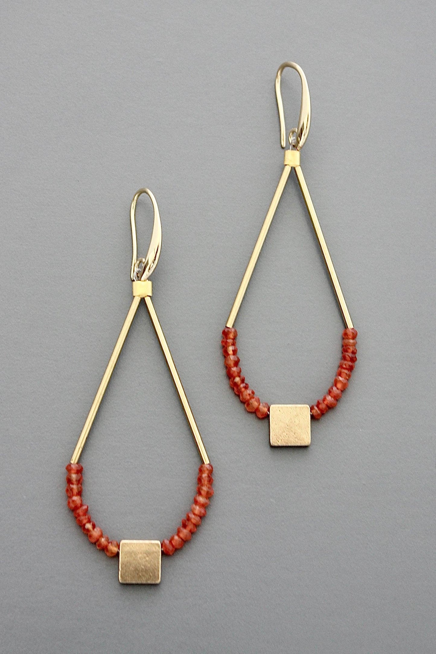 David Aubrey Jewelry - Faceted carnelian earrings