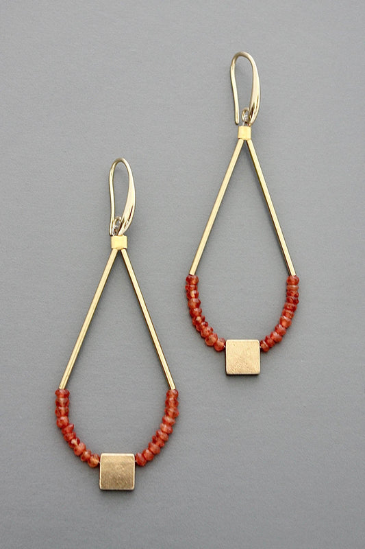 David Aubrey Jewelry - Faceted carnelian earrings