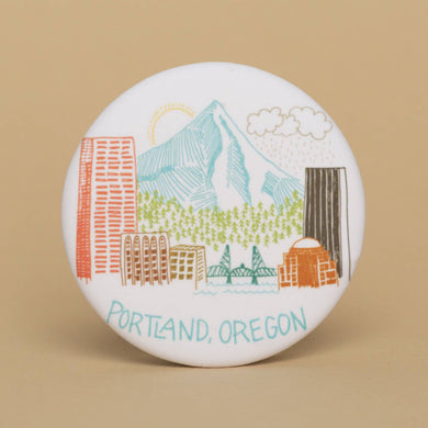 Tender Loving Empire - Portland Skyline Sketch Round Magnet
