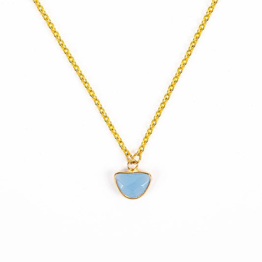 Altiplano - Small Faceted Stone Pendant Necklace: Blue Jade