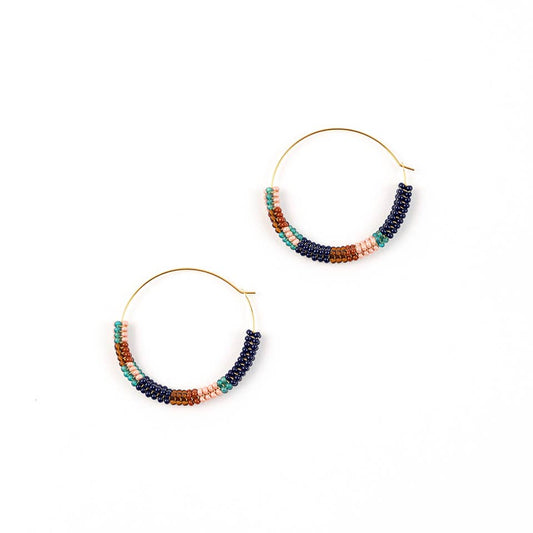 Altiplano - Color Block Hoop Earrings: Deep Multi