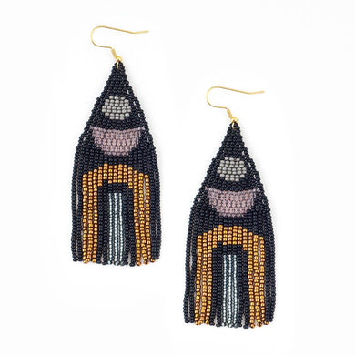Altiplano - Beaded Balance Earrings - Smoke