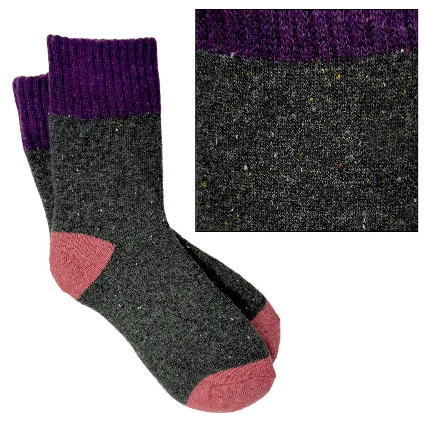 Camilla Socks: Purple / Charcoal