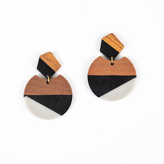 Altiplano - Geo Drop Post Earrings - Black